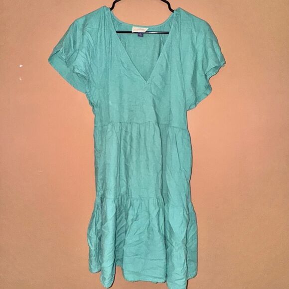 Universal Thread Linen Blend Green Dress - Size Small - Picture 1 of 7